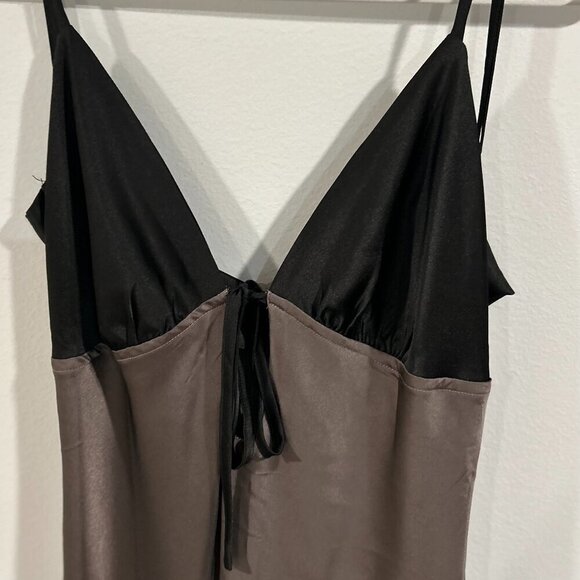 Peppermayo Satin Maxi Dress in Bronze Color Size S - Picture 8 of 14